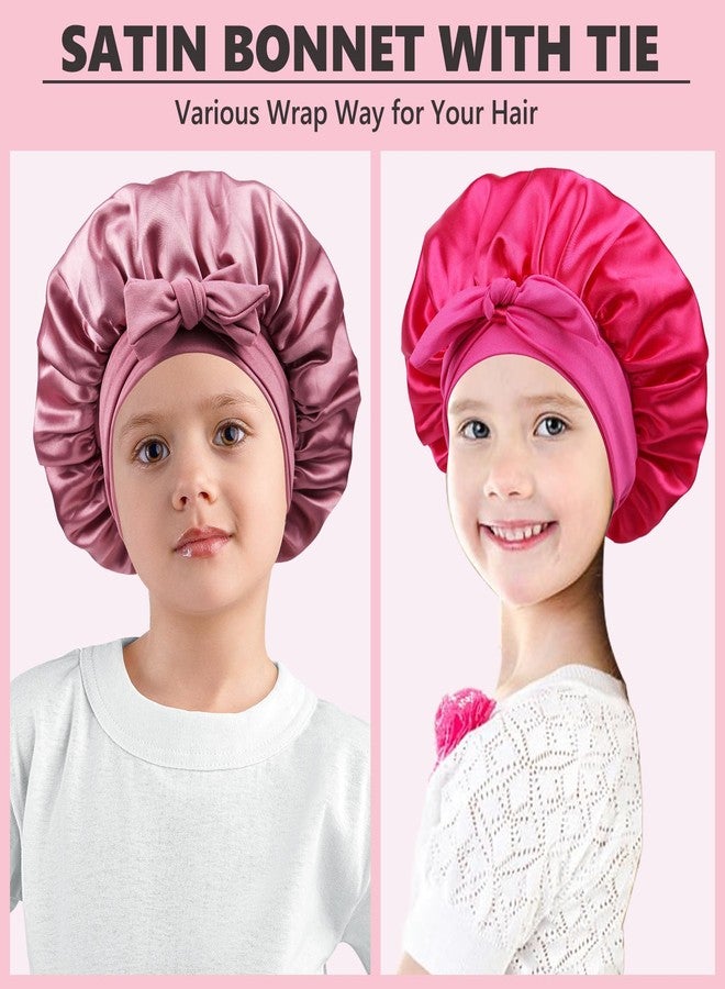Himoswis Kids Bonnets for Girls, Silk Bonnet for Kids,Toddler Bonnet for Sleeping Rose Gold - Image 4